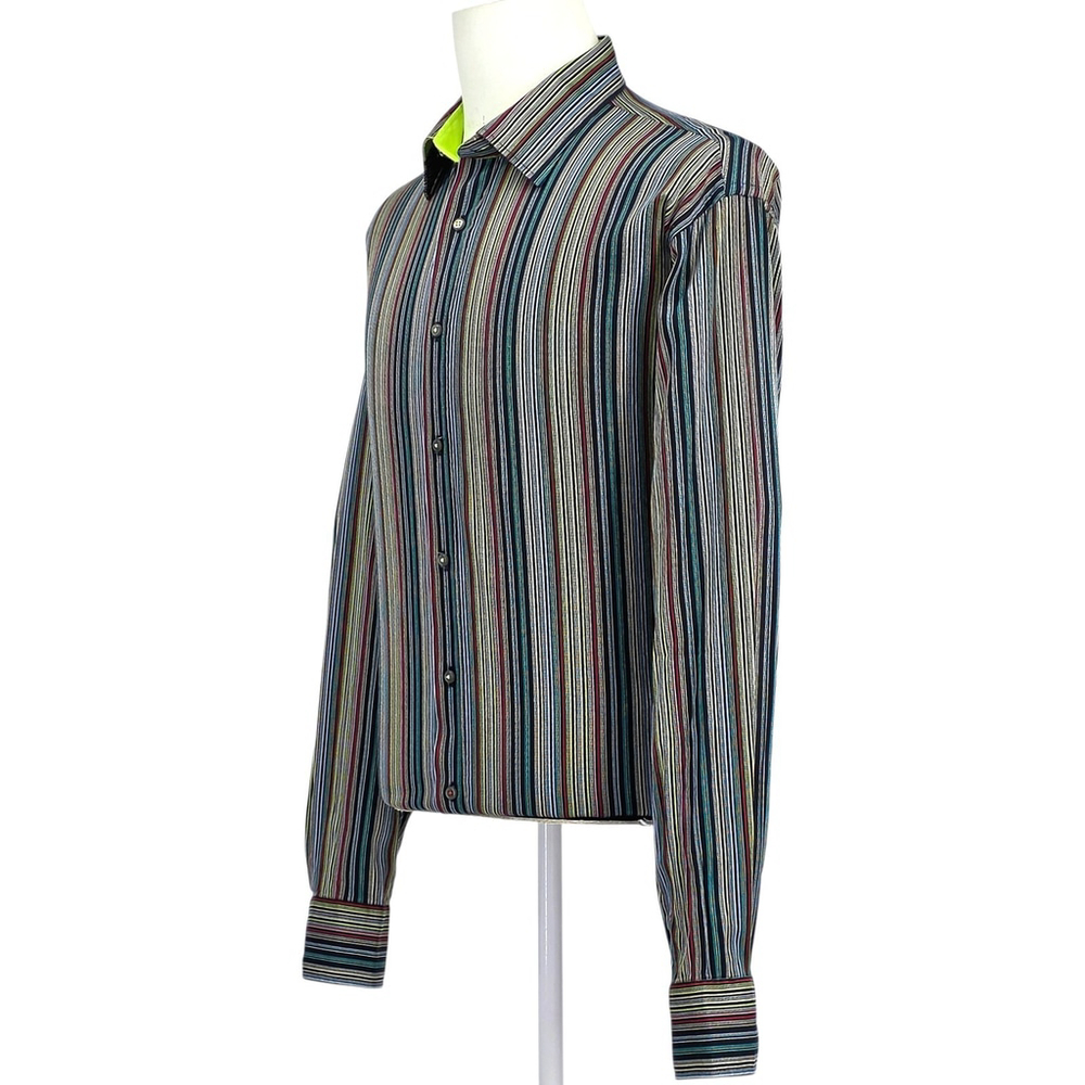 Modern Statement Visconti Dress Shirt Men’s XL Multicolor Stripe Date Night - Picture 3 of 13